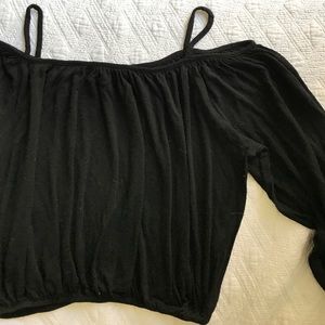 Puffy Sleeved Black Top
