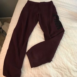PINK maroon sweat pants