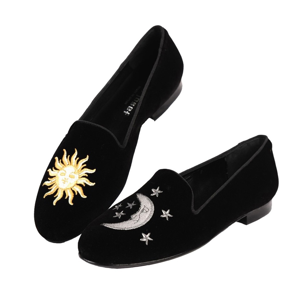 Gatsby Sun + Moon Smoking Loafers - Black Velvet