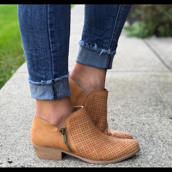 Tan Perforated Booties - Picture 5 of 8