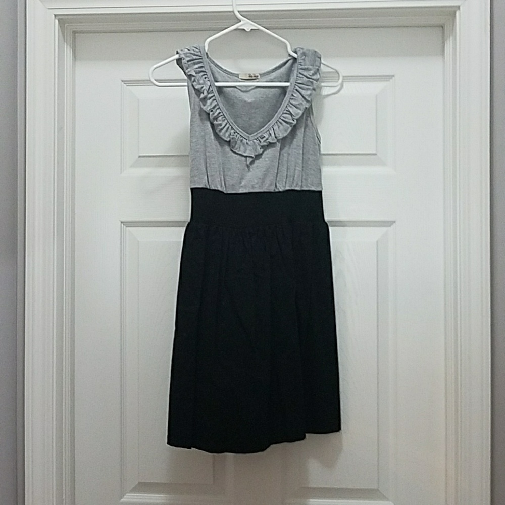 Grey and Black A-line Dress.