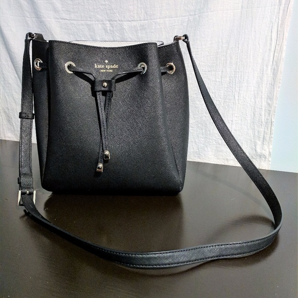 kate spade Handbags - Black Kate Spade Bucket Bag with Drawstring