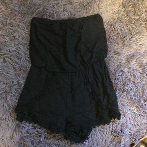 Free People strapless lace romper