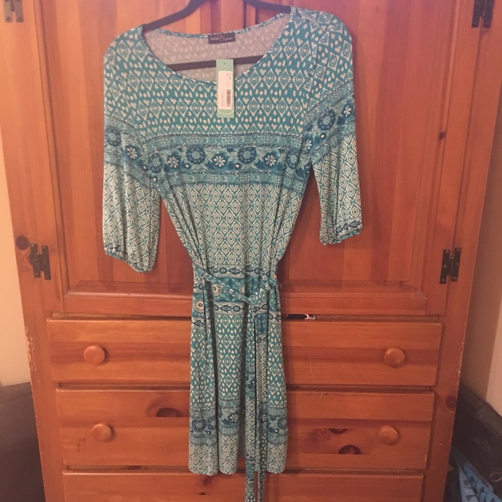 Market & Spruce Teal/White Dress - NWT