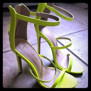 Neon yellow Liliana heels