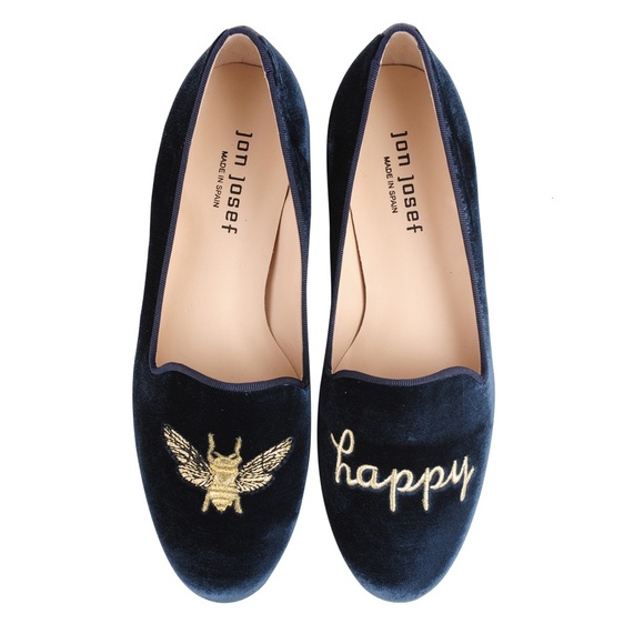 Gatsby Bee Happy Smoking Loafers - Blue Velvet - Picture 2 of 7