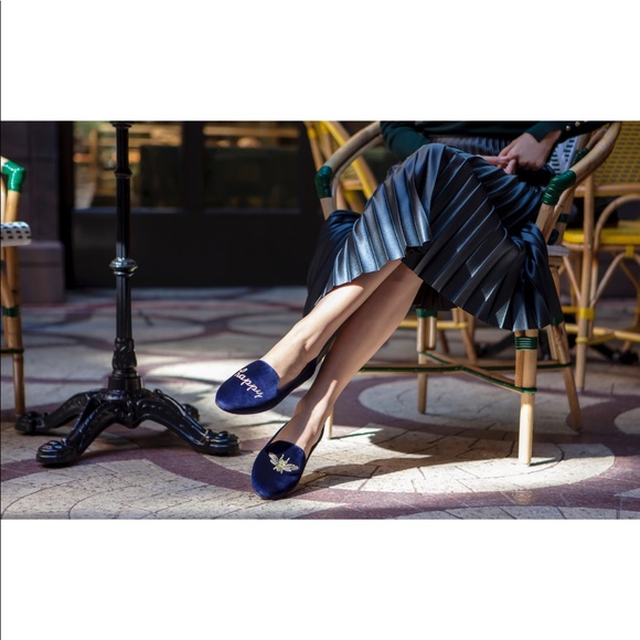 Gatsby Bee Happy Smoking Loafers - Blue Velvet - Picture 7 of 7