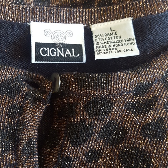 Cignal Animal Print button down cardigan. Size L - Picture 7 of 8