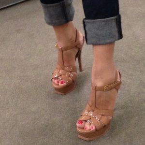 YSL Patent Leather Platform Sandal