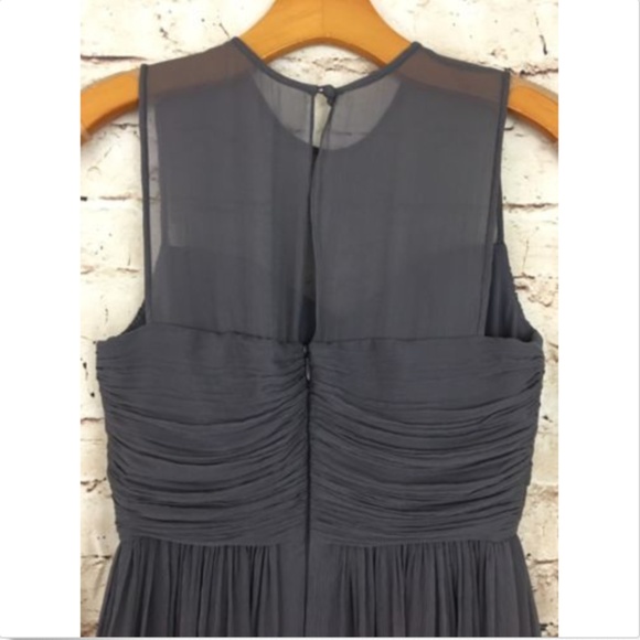 J Crew Silk Chiffon Clara Dress Charcoal Size 0 - Picture 4 of 6