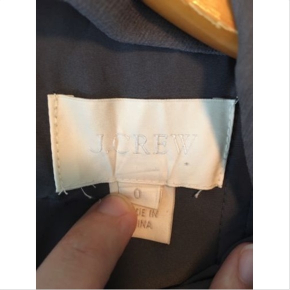 J Crew Silk Chiffon Clara Dress Charcoal Size 0 - Picture 5 of 6