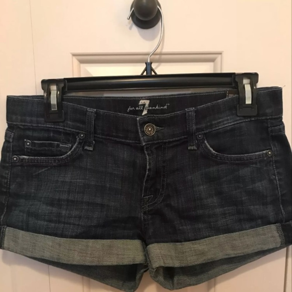 7 for All Mankind Lightly Distressed Denim Shorts