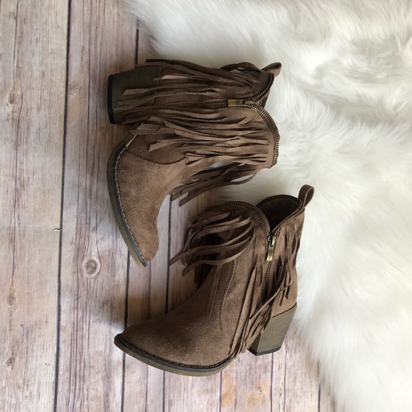 LAST 1- SALE ll Fringe Zip up Booties - Picture 4 of 7
