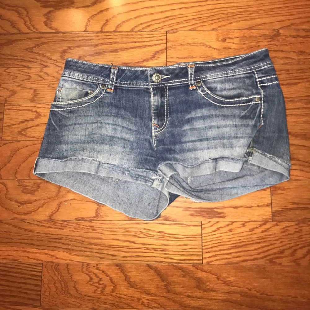 Jean shorts.
