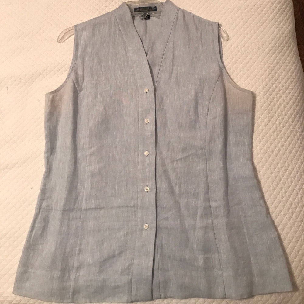 Brooks Brothers Irish Linen Sleeveless Button Down
