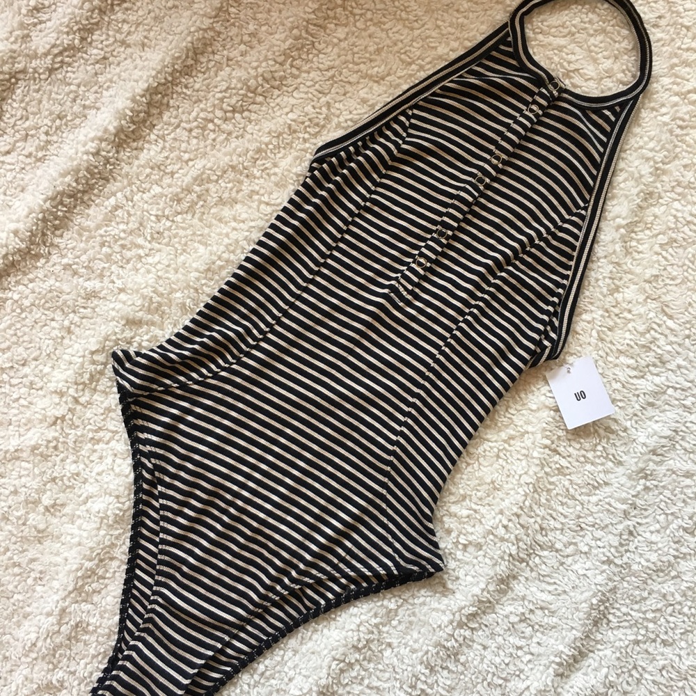 UO Nude/Black Stripe Bodysuit