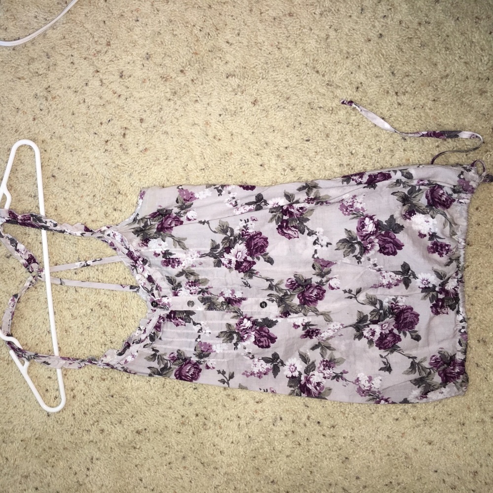 Tank top with straps crossed in back