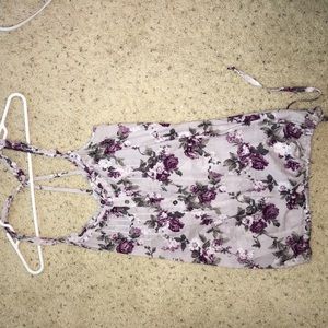 Tank top with straps crossed in back