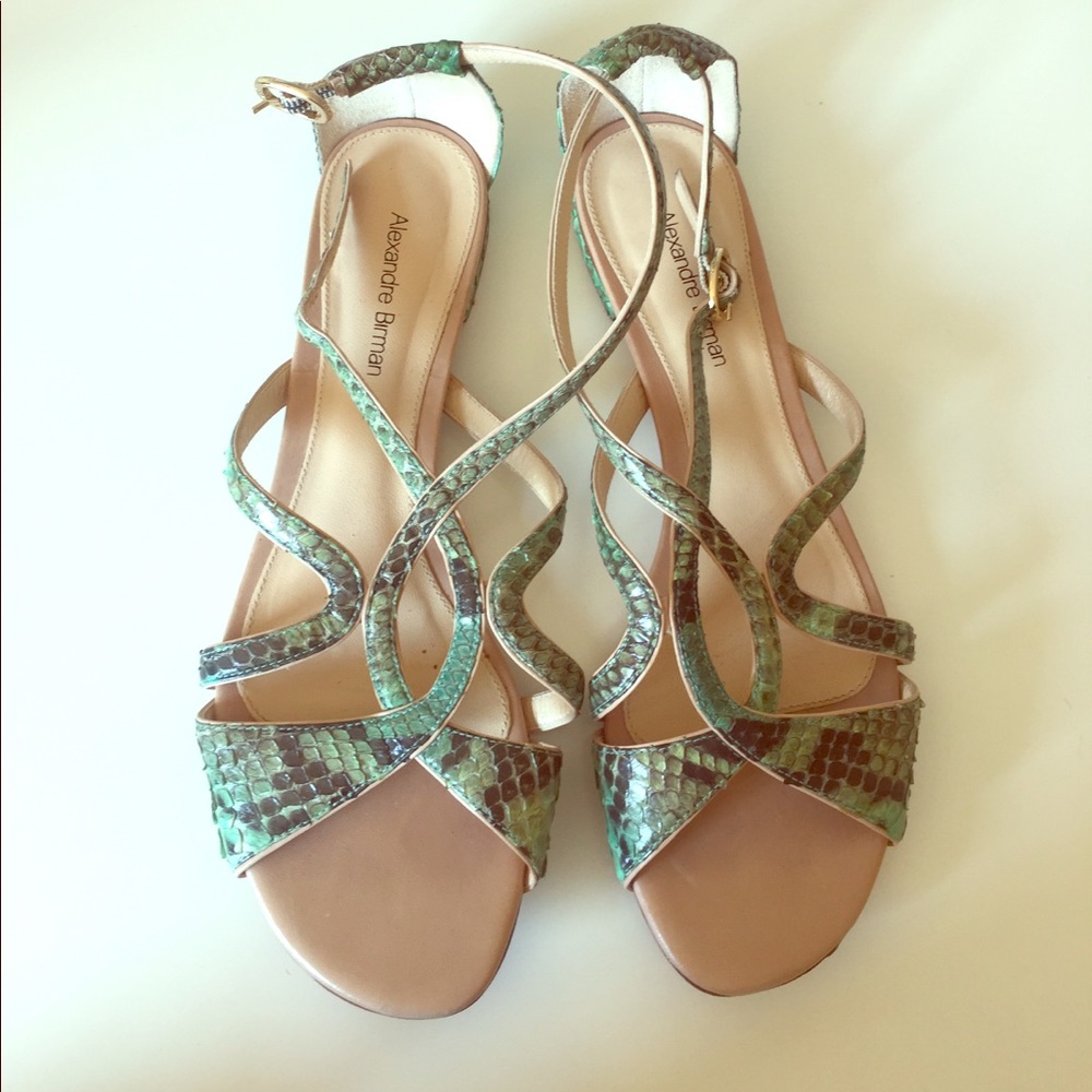 Alexandre Birman green python sandals