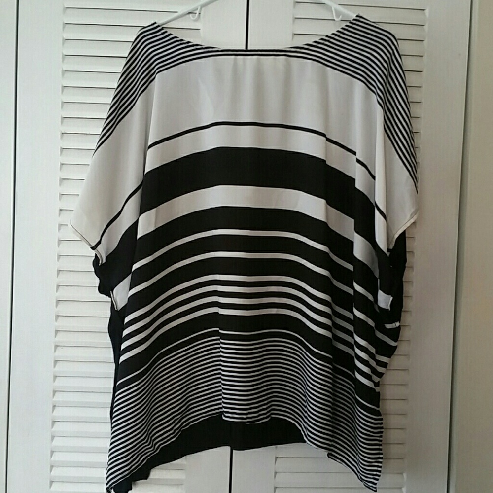 Black and white striped top