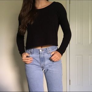 Brandy Melville Soft Black Long-Sleeve Top