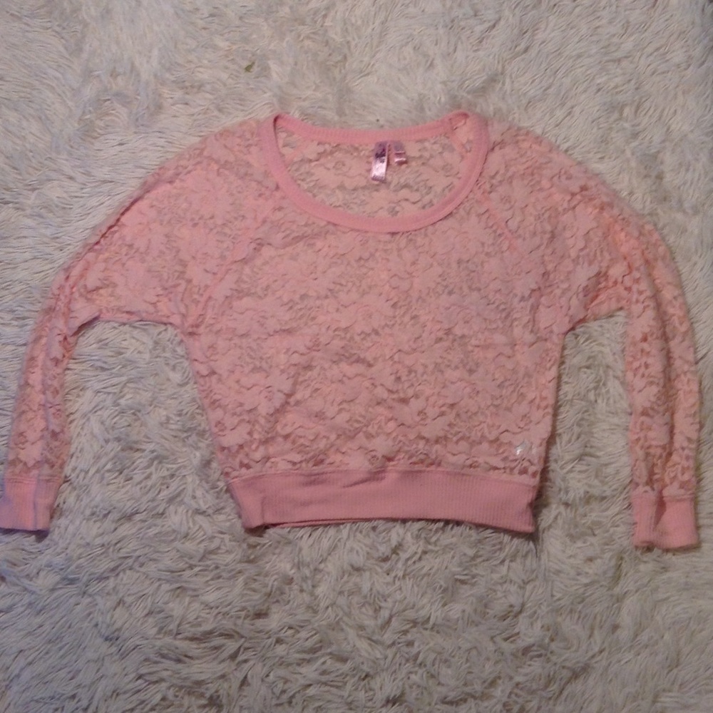 Lacey pink long sleeve thin