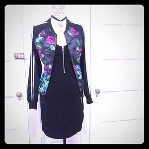 Super cute floral bomber track jacket