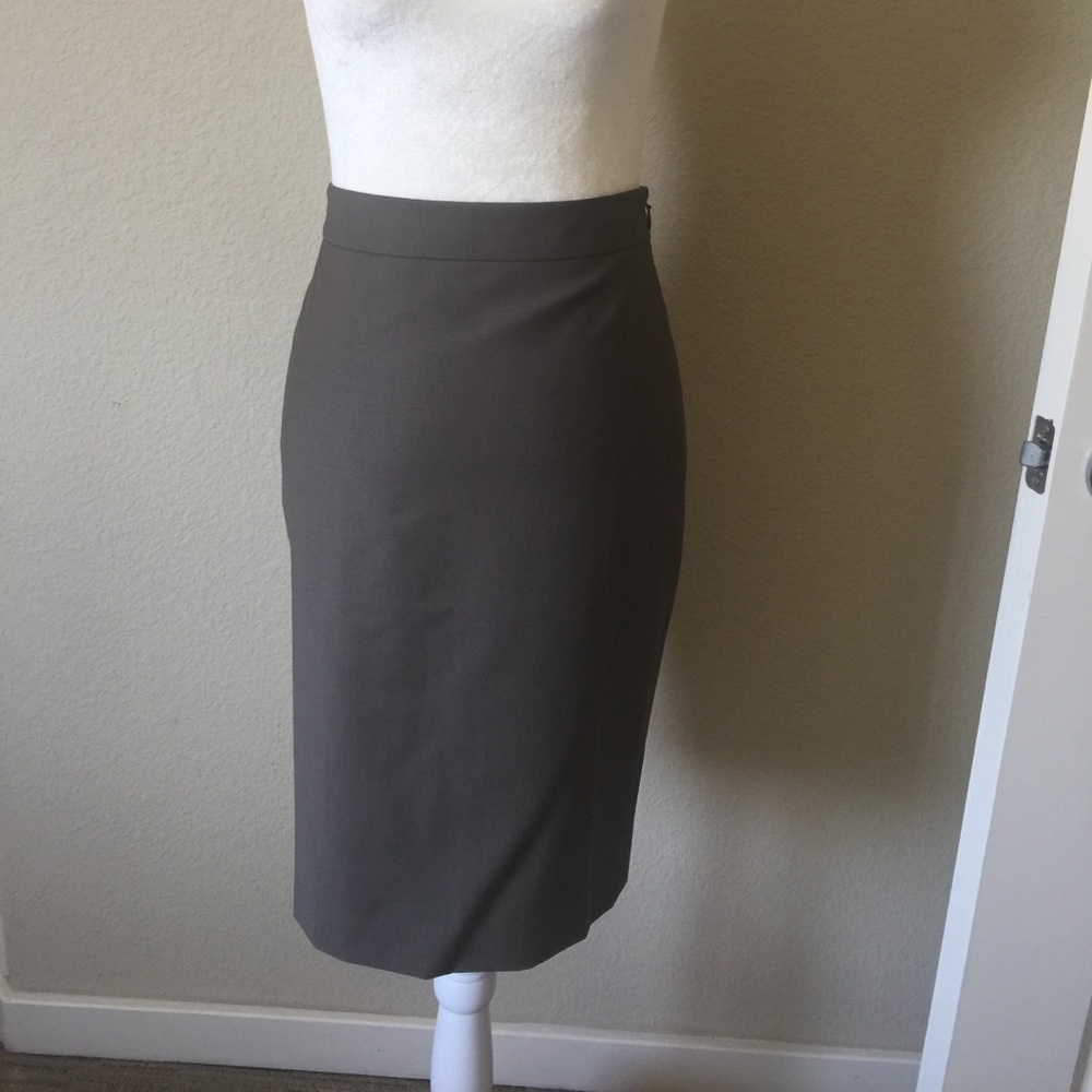 Ann Taylor Wool Blend Pencil Skirt-00.Lined. Tan
