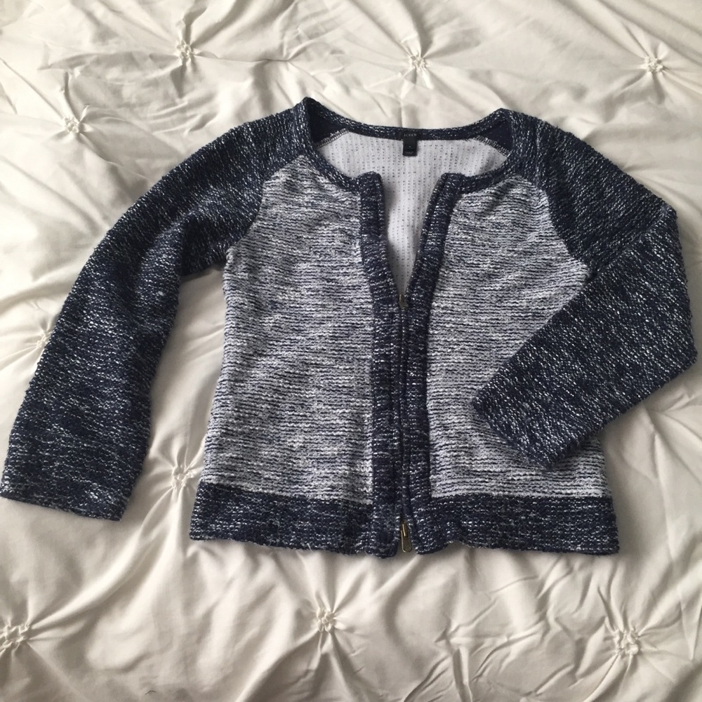 J. Crew Raglan Zip Blue & Gray Blazer Jacket