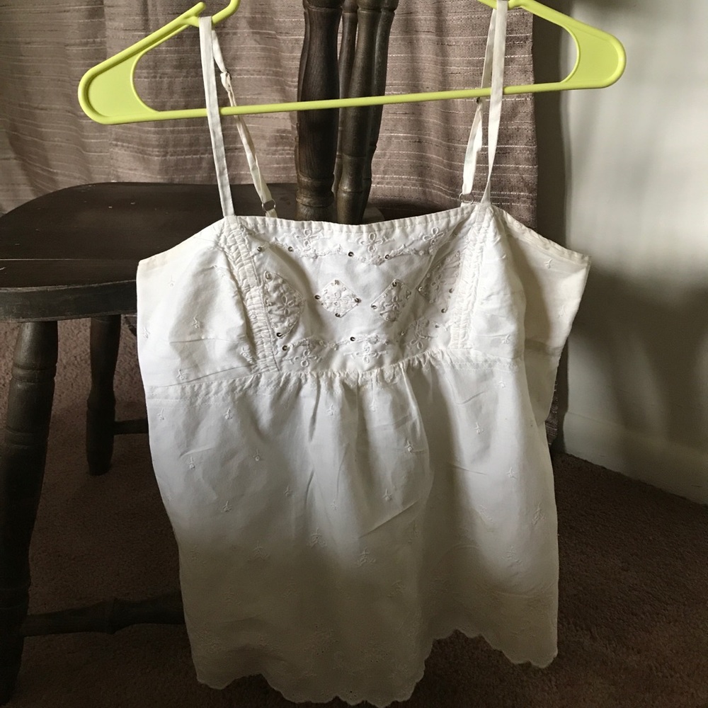 Cream Eyelet Top