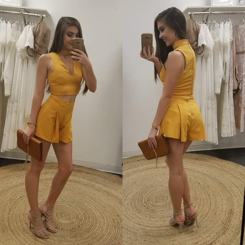 Mustard Shorts Set