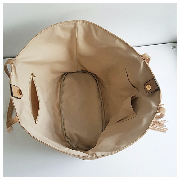 LARGE STRIPED BEACH TOTE with Tassels - Picture 5 of 8