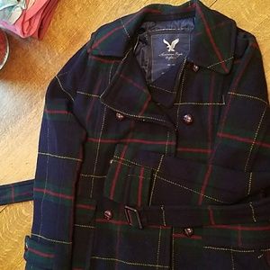 Plaid American Eagle coat Jacket medium