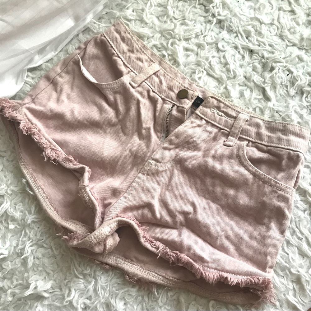 Baby Pink jeans shorts