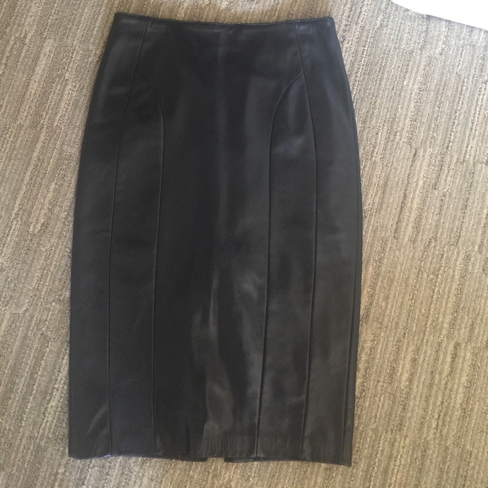 Danier Leather Pencil Skirt - 2. Lined. Black