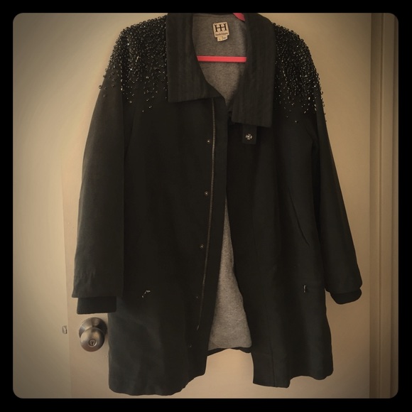 Haute Hippie oversized boyfriend embellished coat - Picture 2 of 7