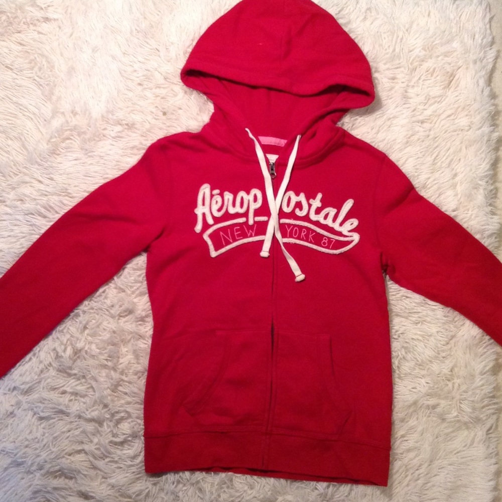 Aeropostale red zip up hoodie