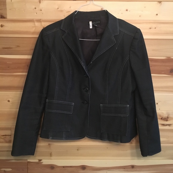 DONNA RAE NEW YORK Sz 12 charcoal jacket/blazer💐 - Picture 1 of 2