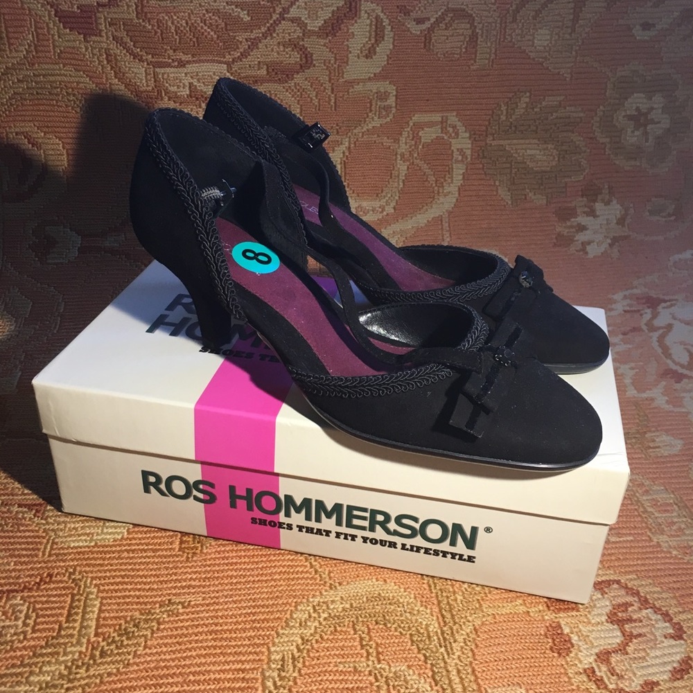 Ros Hommerson Black Suede Heels