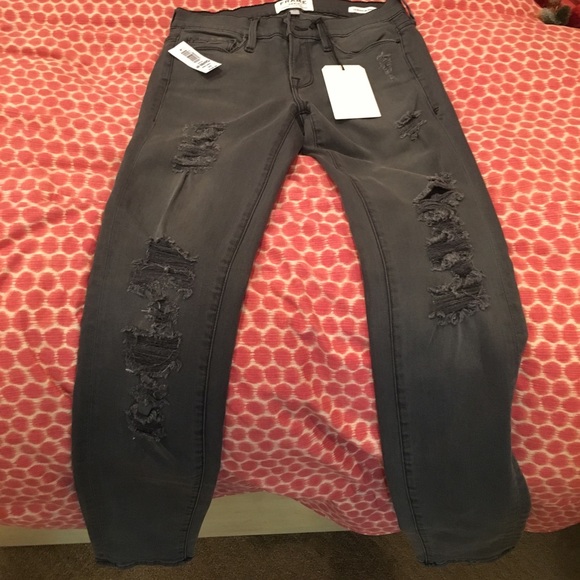 Frame Denim- Le color Rip (Dark Grey)- NWT