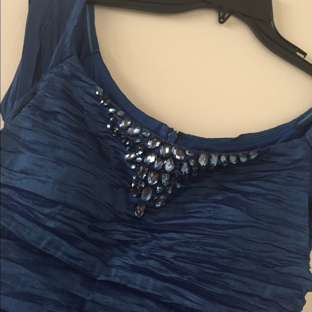 Alex Evenings Long Stretch Taffeta Dress (Royal)