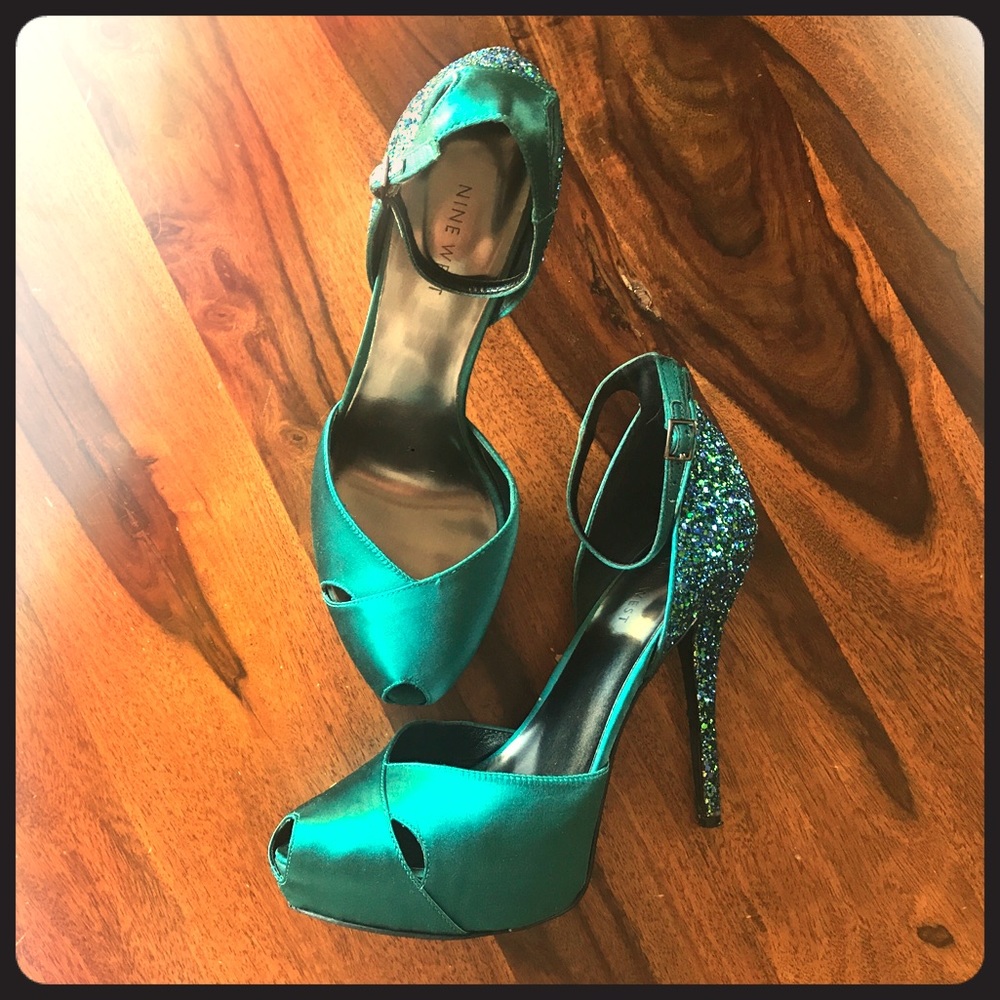Nine West Nathania Satin Peeptoe Pumps