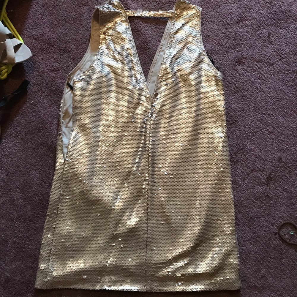 Gold Sequined Mini Dress - Picture 2 of 2