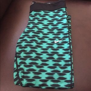 Nike green and black tights