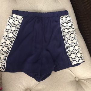 Navy blue shorts with lace