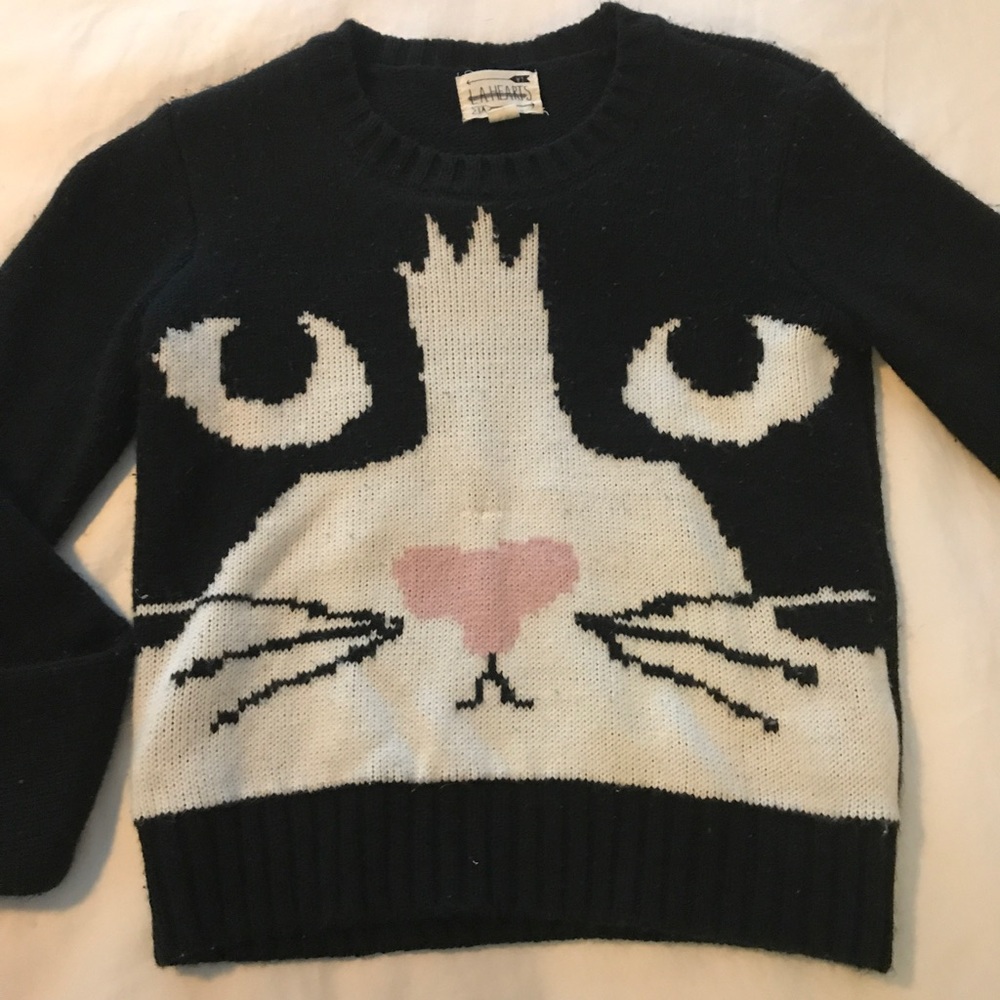 Cat face, crop top sweater