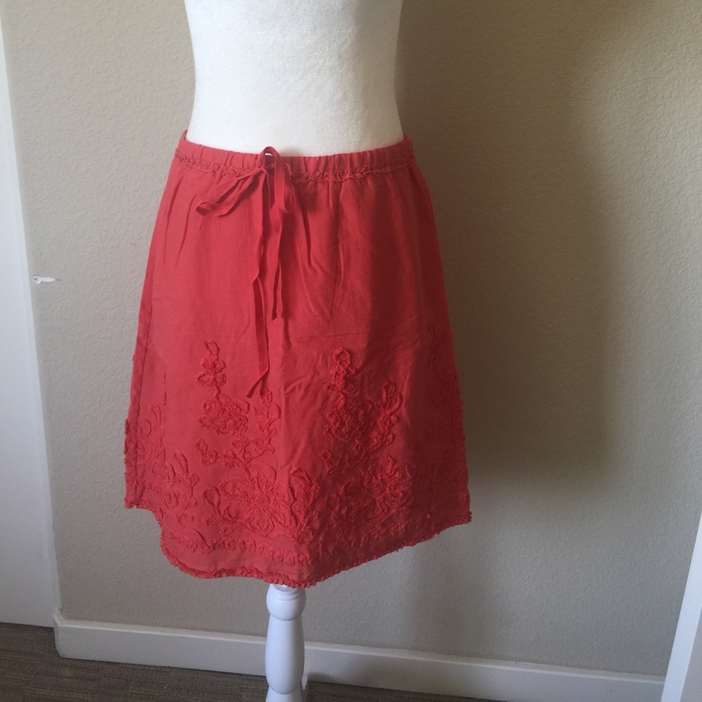 Max Studio A-line Skirt - S. Lined. Orange.