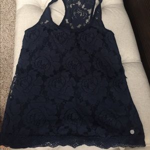 Kids navy blue lace shirt