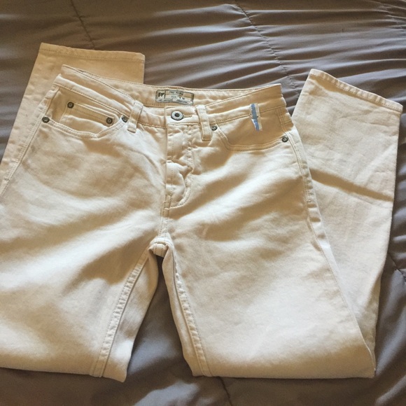 Free people crop yellow jeans size W24 - Picture 8 of 8