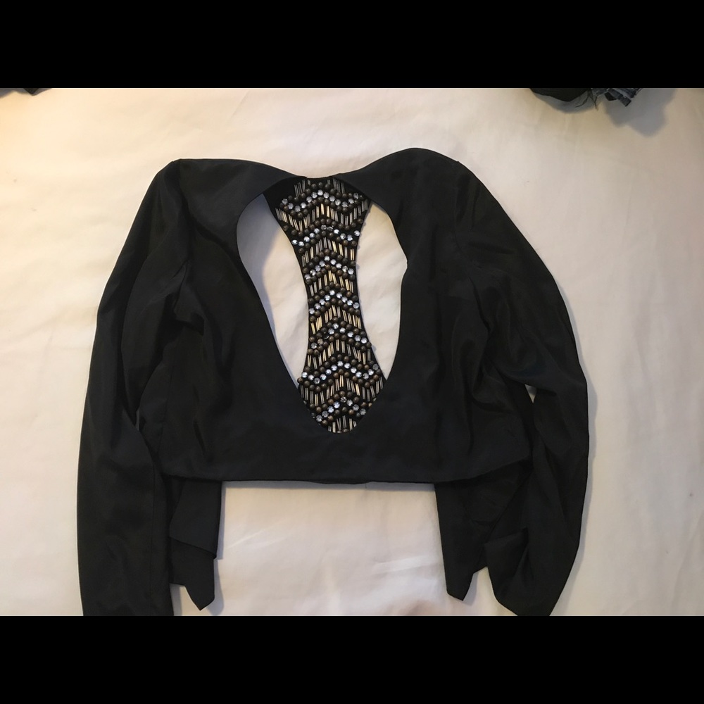 Black blazer/ backless vest with beading